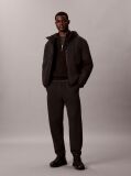 Black Rubberised Logo Cuffed Leg Terry Joggers  Men