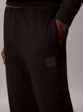 Black Rubberised Logo Cuffed Leg Terry Joggers  Men