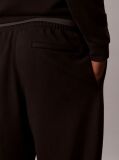 Black Rubberised Logo Cuffed Leg Terry Joggers  Men