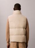 Beige Logo Patch Padded Gilet  Men