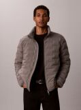 Grey Quilted Funnel Neck Puffer Jacket  Men