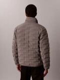 Grey Quilted Funnel Neck Puffer Jacket  Men