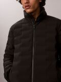 Black Quilted Funnel Neck Puffer Jacket  Men