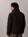 Black Quilted Funnel Neck Puffer Jacket  Men