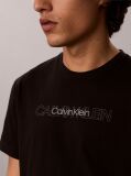 Black Repeat Logo Graphic Crew Neck T-Shirt  Men