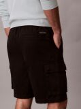 Black Cotton Twill Cargo Shorts  Men