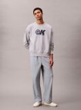 Grey Relaxed Graphic Logo Sweatshirt  Men