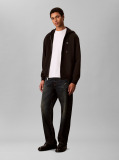 Black Long Sleeve Monogram Front Zip Hoodie  Men