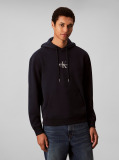 Blue Relaxed Monogram Hoodie  Men