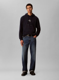 Blue Relaxed Monogram Hoodie  Men