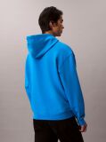 Blue Relaxed Monogram Hoodie  Men