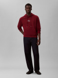 Red Relaxed Monogram Hoodie  Men