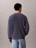 Blue Waffle Cotton Monogram Jumper  Men