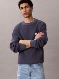 Blue Waffle Cotton Monogram Jumper  Men