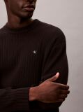 Black Ribbed Cotton Monogram Jumper  Men