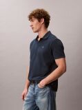 Blue Cotton Piqué Open Collar Polo Shirt  Men