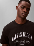 Black Embroidered NYC Logo T-shirt  Men