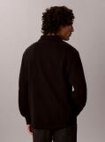 Black Long Sleeve Monogram Polo Shirt  Men