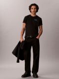 Black Script Logo Embroidery T-Shirt  Men