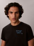 Black Script Logo Embroidery T-Shirt  Men