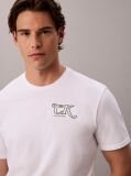 White Script Logo Embroidery T-Shirt  Men