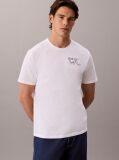 White Script Logo Embroidery T-Shirt  Men