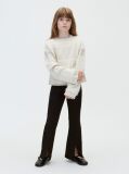 Black Rib-Knit Split Hem Flared Trousers  Girls
