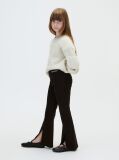 Black Rib-Knit Split Hem Flared Trousers  Girls