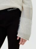 Black Rib-Knit Split Hem Flared Trousers  Girls