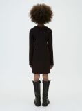 Black Rib-Knit Slim Long Sleeve Dress  Girls