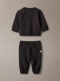 Black Monologo Sweatshirt And Joggers Set  Newborn
