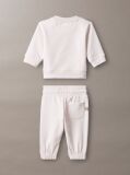 Pink Monologo Sweatshirt And Joggers Set  Newborn