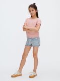 Pink Ribbed Logo Baby Tee  Girls