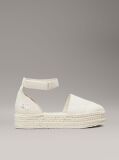 White Canvas Platform Espadrilles  Women