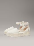 White Canvas Platform Espadrilles  Women