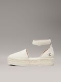 White Canvas Platform Espadrilles  Women