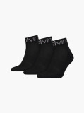 Black 3 Pack Logo Ankle Socks  Men
