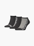 Grey 3 Pack Logo Ankle Socks  Men