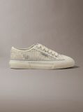 Beige Raffia Vulcanised Sneakers  Women