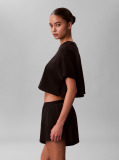 Black Cropped Beach T-Shirt  Women