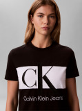 Black Colour-Blocked Logo T-Shirt Dress  Women