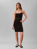 Black Logo Waistband Bodycon Mini Dress  Women