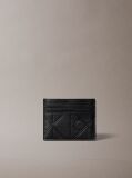 Black Embossed Allover Emblem Logo Cardholder  Men