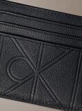 Black Embossed Allover Emblem Logo Cardholder  Men