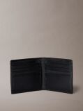 Black Embossed Emblem Leather Billfold Wallet  Men