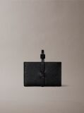 Black Pebbled Leather RFID Wrist Strap Wallet  Women