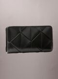 Black Patchwork Logo Passport Wallet  Women