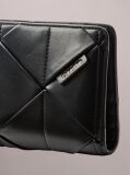 Black Patchwork Logo Passport Wallet  Women