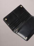 Black Patchwork Logo Passport Wallet  Women