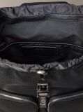 Black Logo Strap Flap Backpack  Women